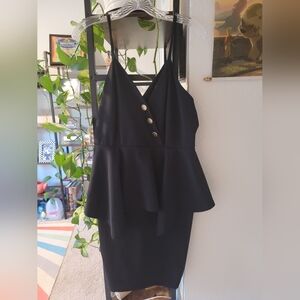 Libian Black Sheath Mini Dress Spaghetti Strap